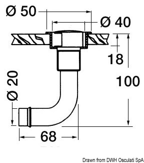 Sfiato ottone cromato 16 mm 90 destro